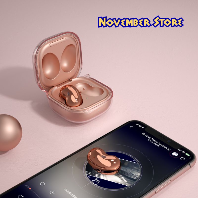 Ốp case dẻo trong suốt cho tai nghe Galaxy Buds 2 / Buds Pro / Buds Live - Tặng kèm móc treo