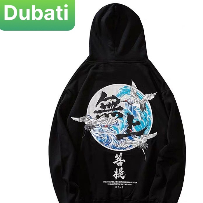 ÁO NỈ IN HÌNH HẠC NAM NỮ, ÁO KHOÁC HOODIE CHẤT VẢI DÀY MỊN PHOBF CÁCH UNISEX- DUBATI FASHION