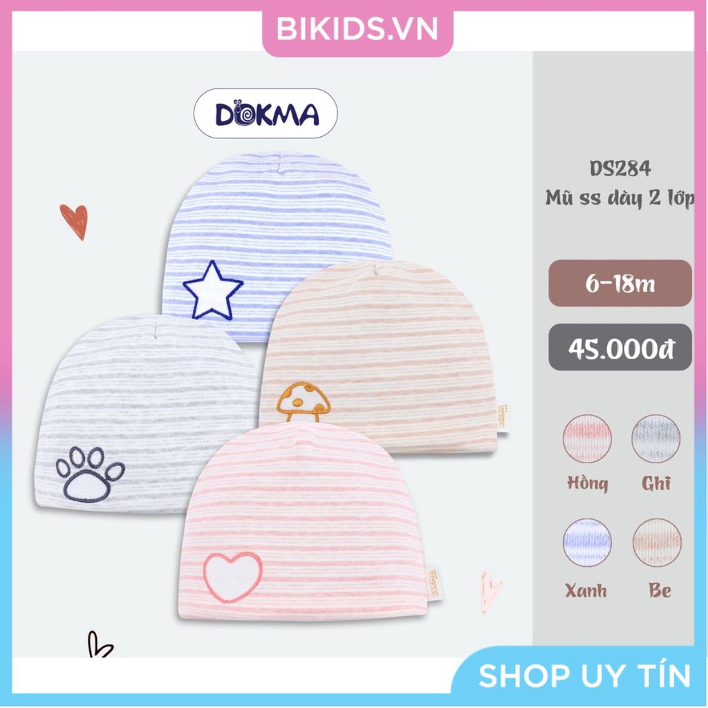 Dokma - Mũ dày hai lớp chất siêu đẹp 6-18M
