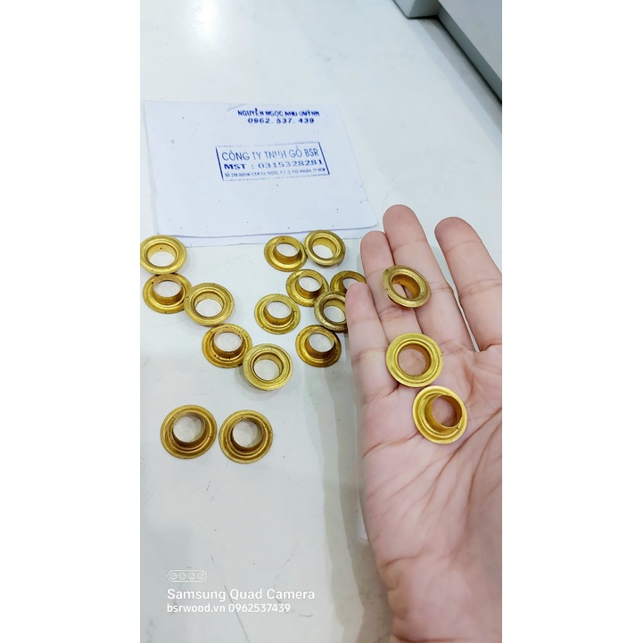 Khoen ore mắt cáo 4mm,5mm,6mm,8mm,10mm,12mm,14mm Bằng sắt xi màu VÀNG Khuy oze mắt cáo bấm bạt, túi giấy Túi 100 cái