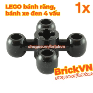 [1 Cái] LEGO Technic Bánh Răng 4 Vấu / Bánh Xe Với 4 Núm Tròn Màu Đen ID 4248204 32072