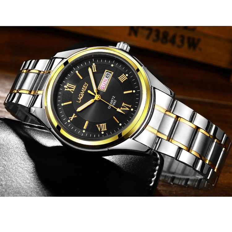(New Arrival) ĐỒng Hồ Nam Chạy 2 Lịch LAGMEEY Phiên Bản Doanh Nhân 2018 Dây Thép Không gỉ Cao Cấp | BigBuy360 - bigbuy360.vn