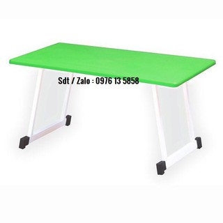 Bàn nhựa chân sắt gập