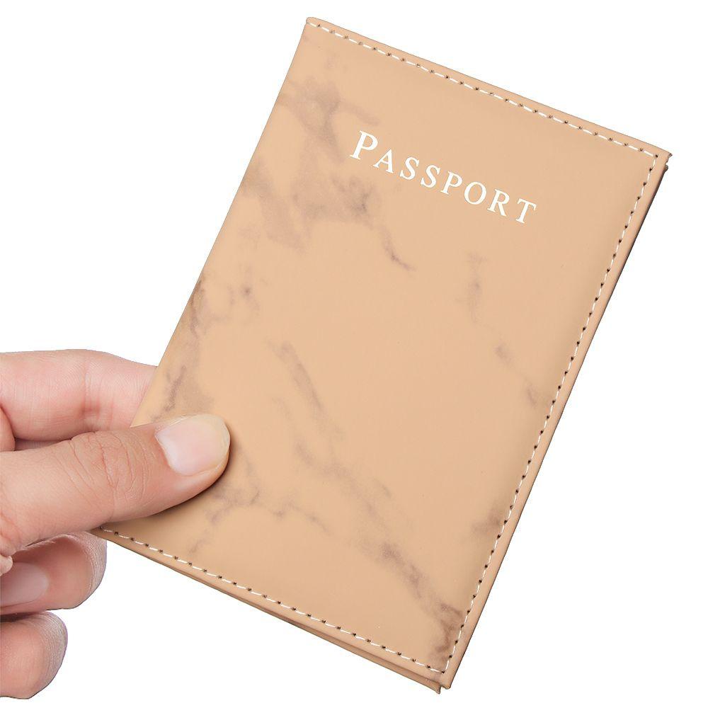 JUNE Bao Hộ Chiếu Bằng PU Chống Nước Họa Tiết Vân Cẩm Thạch Unisex