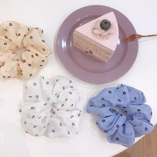 Chun buộc tóc Scrunchie voan hoa nhí