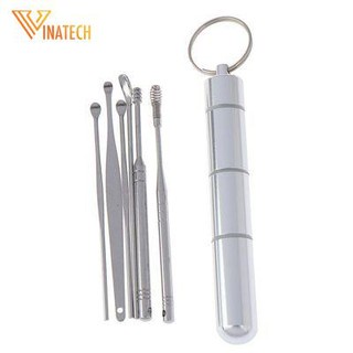 DỤNG CỤ LẤY RÁY TAI 6 MÓN INOX KHÔNG GỈ ĐA NĂNG, AN TOÀN, VỆ SINH, NHỎ GỌN TIỆN ÍCH MKS037