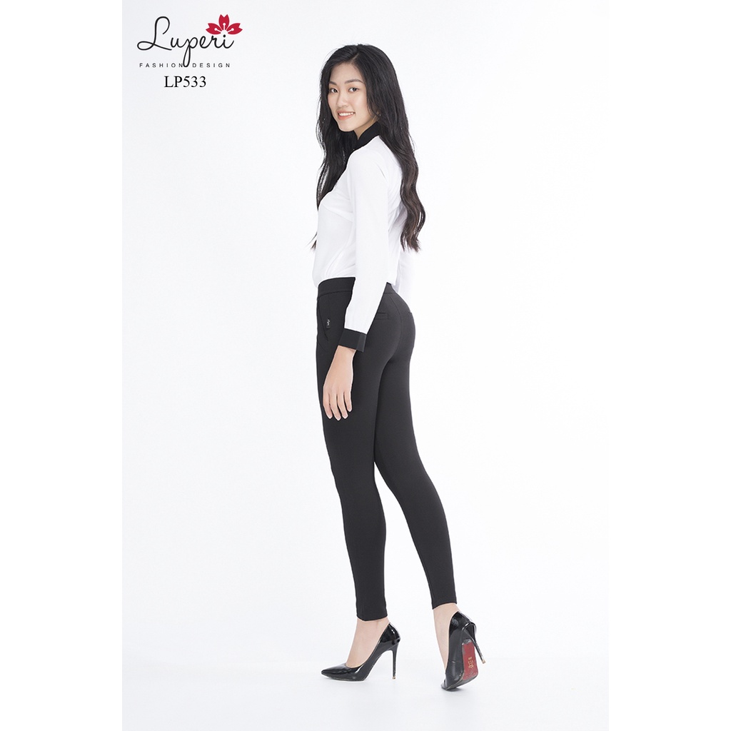 Quần Legging Cao Cấp Luperi LP533 Chất Liệu Umi Dày Dặn Khóa Trước Cúc Trước