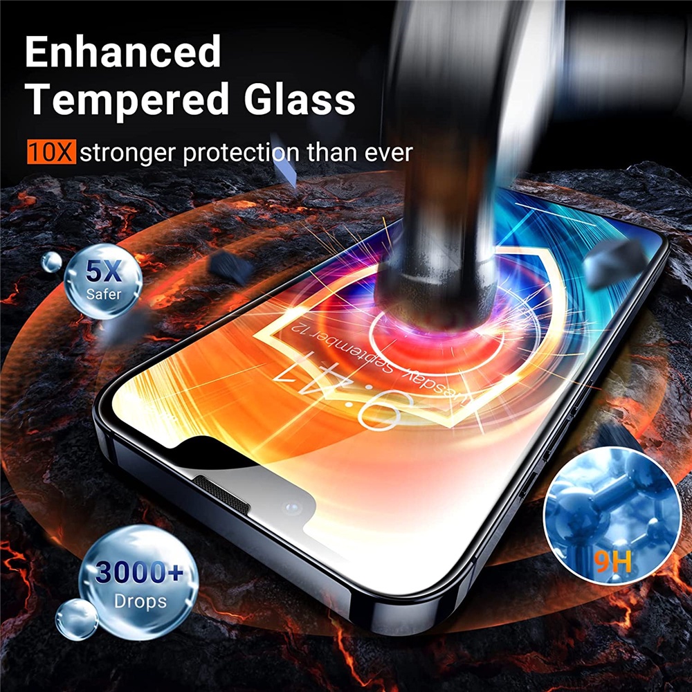 Kính cường lực TOPEWON bảo vệ màn hình thích hợp cho iPhone 14 13 12 11 Pro Max 14 Plus X XR XS 7 8 6 5 SE 2