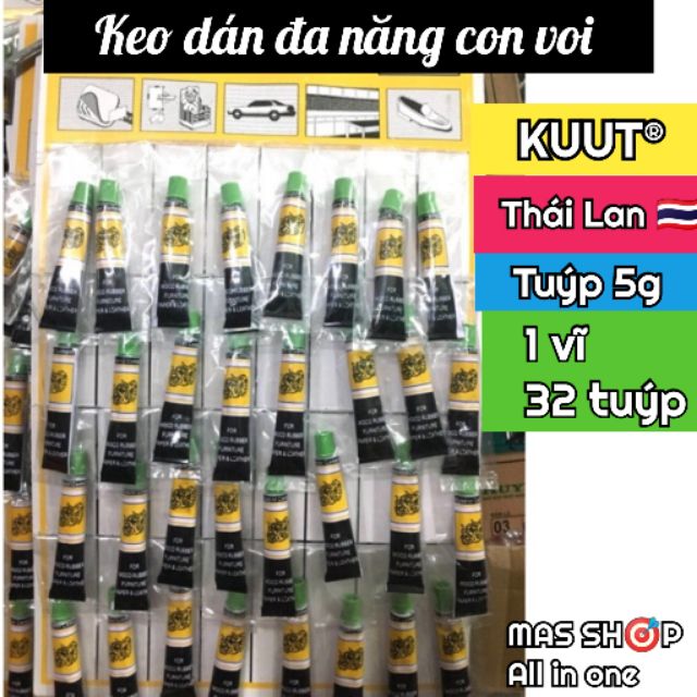 [Combo 32 tuýp Keo dán con voi KUUT Thái Lan] Keo con chó, Keo dán giày dép