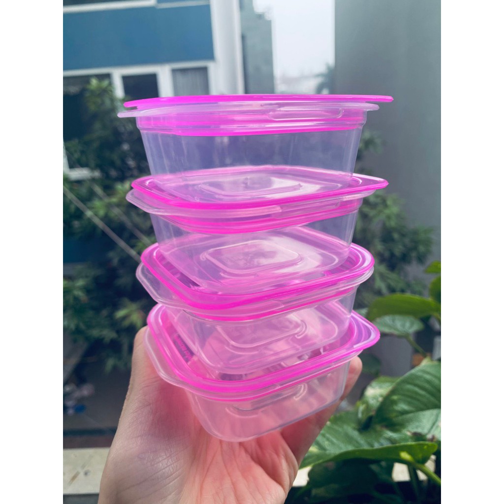 Hộp Trữ Đông, Hộp Đựng Có Nắp Mini Song Long Dung Tích 90ml bảo quản đồ ăn dặm cho bé (SET 4 Hộp)