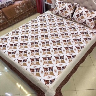 Bộ ga + 2 vỏ gối nằm trần bông hoạ tiết thổ cẩm quilt-> siêu đẹp giá cực hot!!!