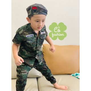 Bộ quần áo lính rằn ri cho bé siêu cool ngầu cho bé 10-30kg(bộ chưa bao gồm mũ)