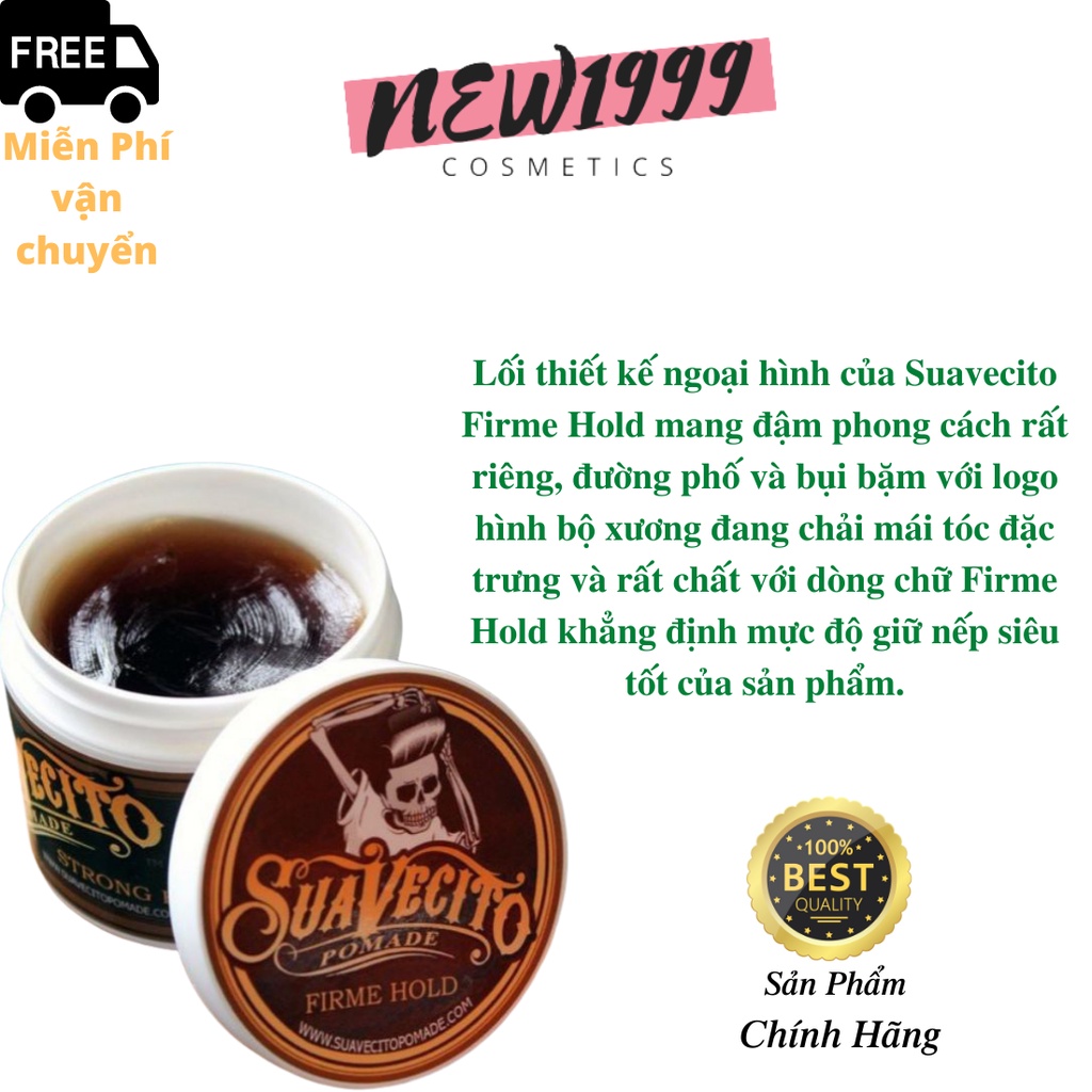 Sáp vuốt tóc Suavecito Firme Hold Pomade siêu cứng giữ nếp