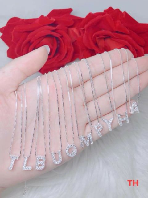 Dây chuyền mặt chữ cái bạc