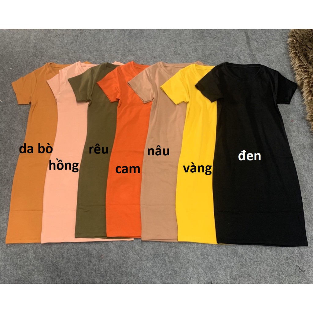 Đầm ôm body cổ tròn tay ngắn chất thun bozip siêu co dãn cực đẹp (ảnh thật) | BigBuy360 - bigbuy360.vn