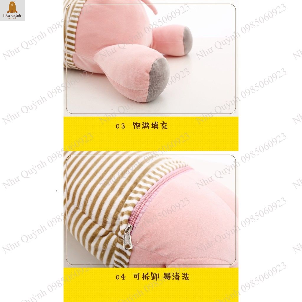 Thú nhồi bông kiêm Bộ chăn ga gối văn phòng hình thú 3 in 1 hình voi con cute