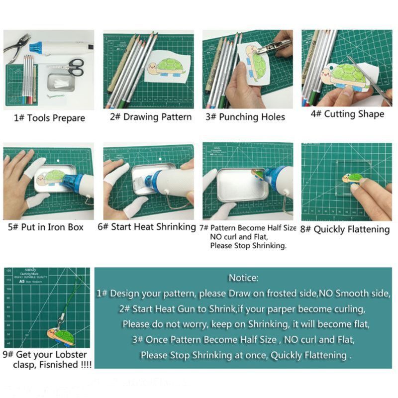 INN Heat Shrink Plastic Sheet Kit,Heat Shrinky Sheets Creative Pack