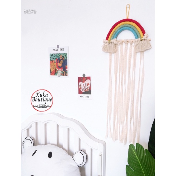 Phụ Kiện Treo Kẹp Tóc Cho Bé Hình Cầu Vồng Màu Sắc Đẹp Mắt Thích Hợp Trang Trí Phòng Bé Gái