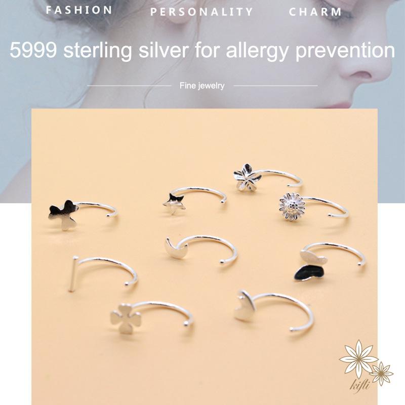 【kifli】Bông tai dạng vòng mini kiểu dáng đơn giản thời trang cho nữ