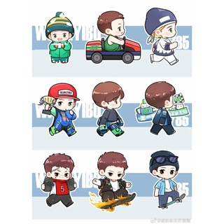 Sticker chibi Vương Nhất Bác - Ảnh dán - Hình dán chibi WangYiBo dán trang trí vở, ốp, tường, góc học tập, mũ bảo hiểm