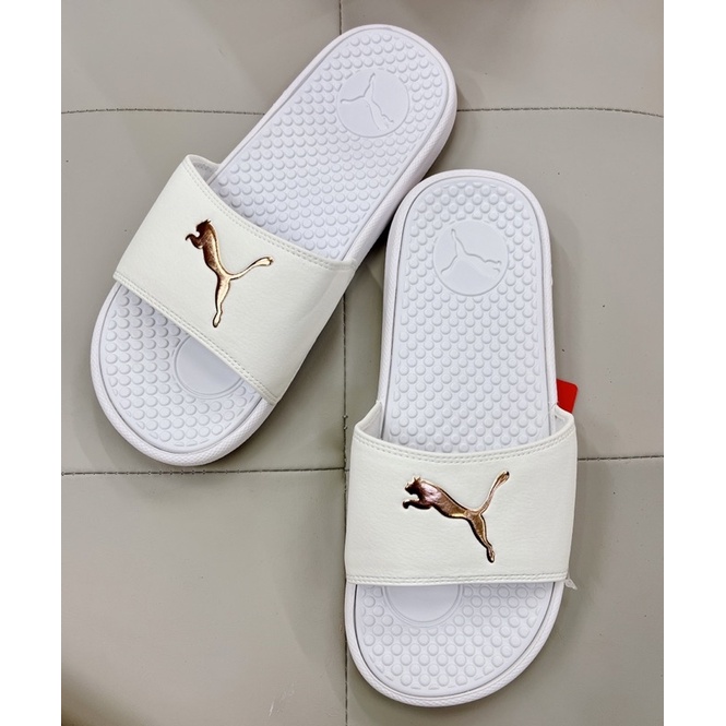 DÉP PUMA COOL CAT WHITE GOLD SLIDE SANDAL - DÉP QUAI NGANG SIÊU ÊM