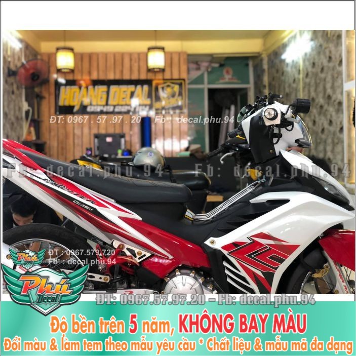 Tem rời Exciter 135 Lc trắng đỏ (H) -1