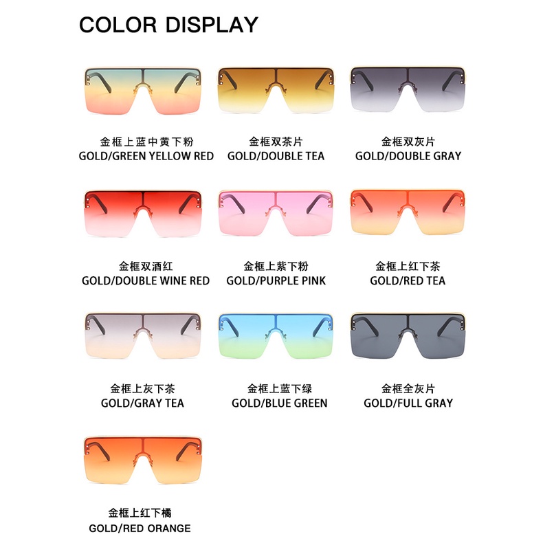 Kính Mát Thời Trang Khung Lớn Màu Gradient Cho Nữ