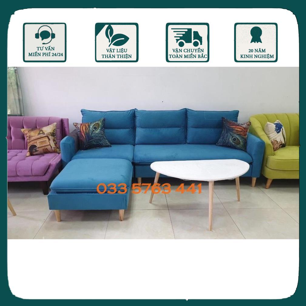 GIÁ GỐC - Ảnh thực tế sofa nỉ góc L đẹp giá rẻ - ghees sofa kích thước ghế dài 2m kèm dôn 60x60cm