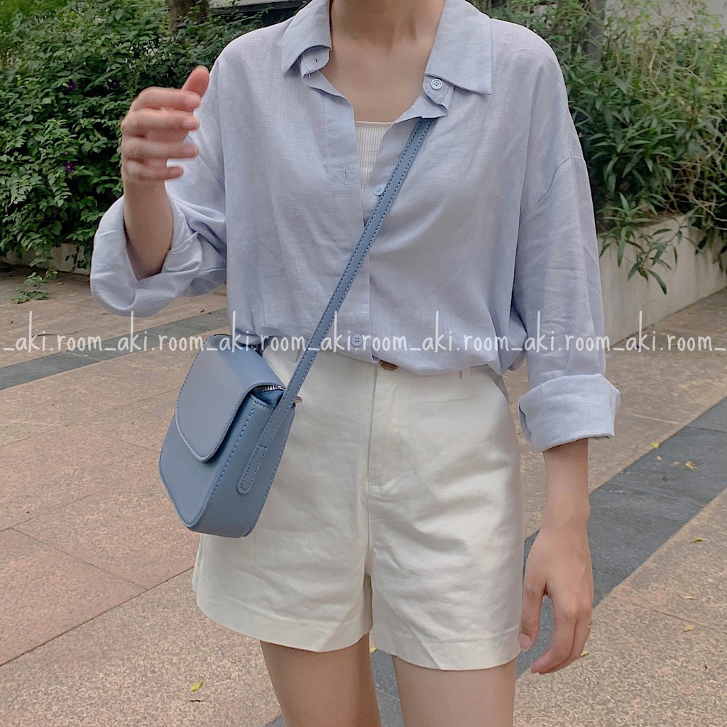 Quần shorts thô basic cạp phẳng Jojo