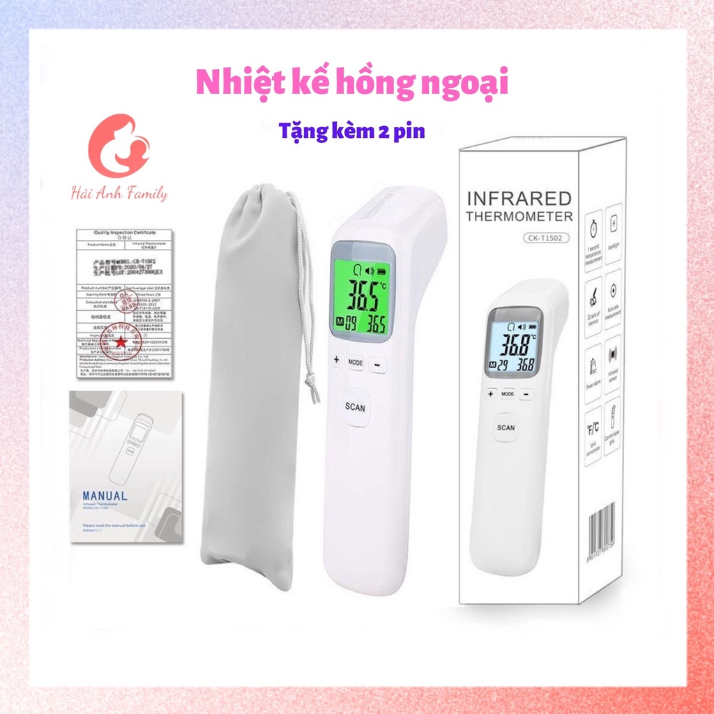 Nhiệt kế hồng ngoại đa năng đo trán CK-T1502 đo nhanh, chính xác