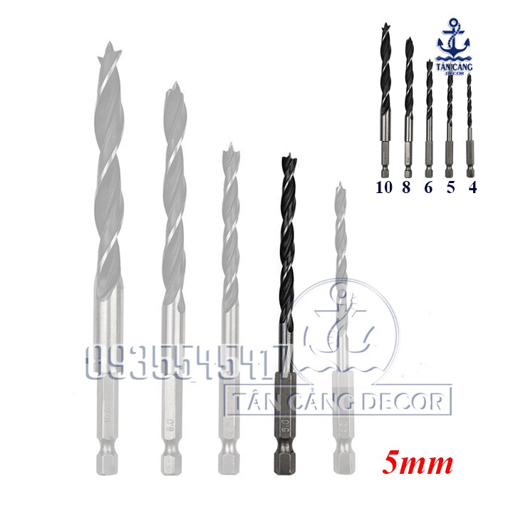 Mũi Khoan Chuôi Lục 3mm - 4mm - 5mm - 6mm - 8mm - 10mm