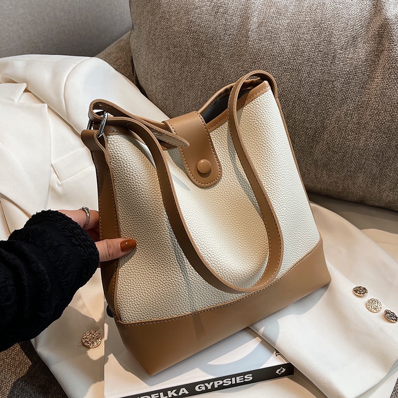 Túi Đeo Chéo Cỡ Lớn Phối Màu Tương Phản Thời Trang Cao Cấp Cho Nữ