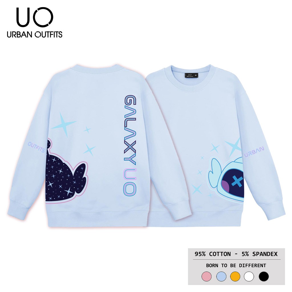 Áo Sweater Form Rộng Nam Nữ URBAN OUTFITS In Galaxy uo Bot SWO38 Thun Cotton Nỉ