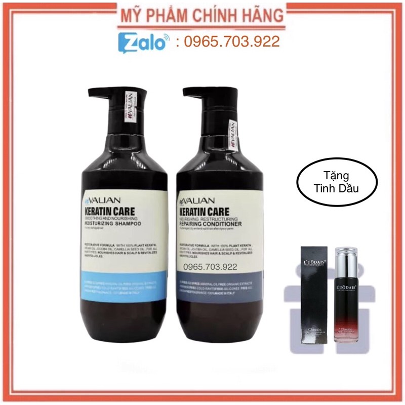 [ Valian Chính Hãng ] Tặng Tinh Dầu - Dầu Gội Xả Cao Cấp Valian Phục Hồi Tóc Hư Tổn Hương Thơm Nước Hoa 500ml - 800ml