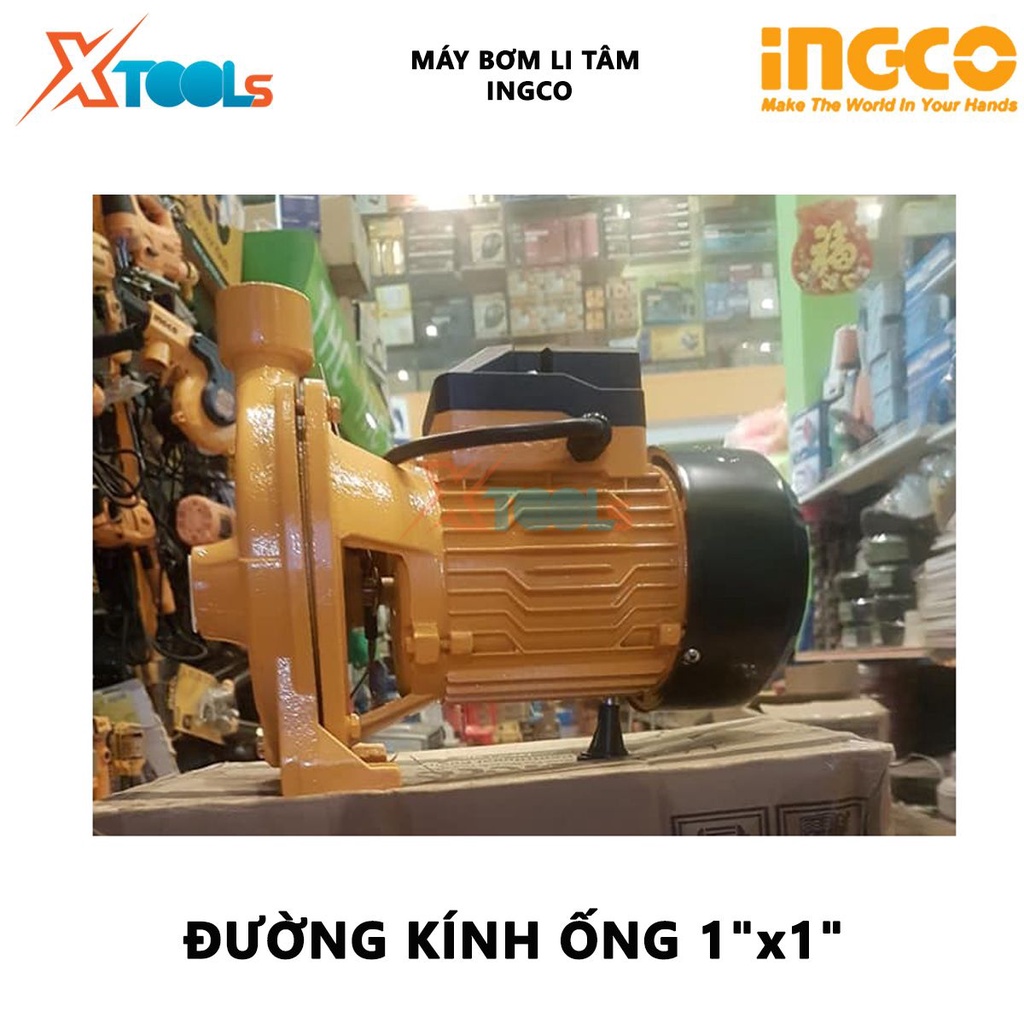 Máy bơm ly tâm INGCO CPM7508 Máy bơm nước Điện thế 220-240V~50Hz Công suất 750W(1HP) Chiều cao bơm tối đa 30 m bơm nước