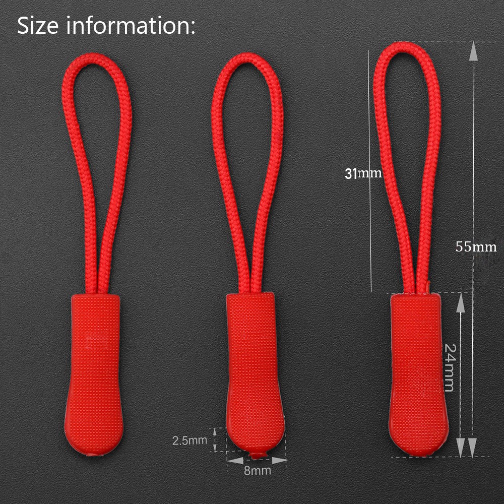 MYRONGOODS 5/10/15/20pcs Zipper Pull Puller End Fit Rope Tag Fixer Suitcase Tent Backpack Bags Clip Buckle