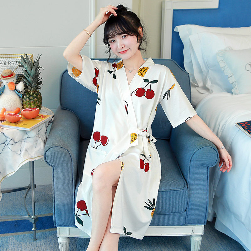 Áo Choàng Ngủ Kimono Dáng Dài Thời Trang Mùa Hè Cho Nữ