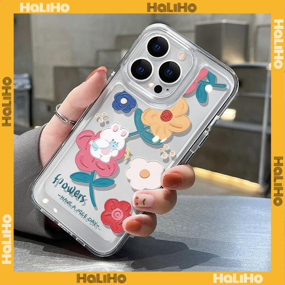 iPhone Case HD Acrylic Hard Case High Clear Metal Button Protection Camera Shockproof Painting Flowers Compatible with iPhone 14 Pro Max 14 Plus 13 Pro Max 12 Pro Max 11 XR 7Plus