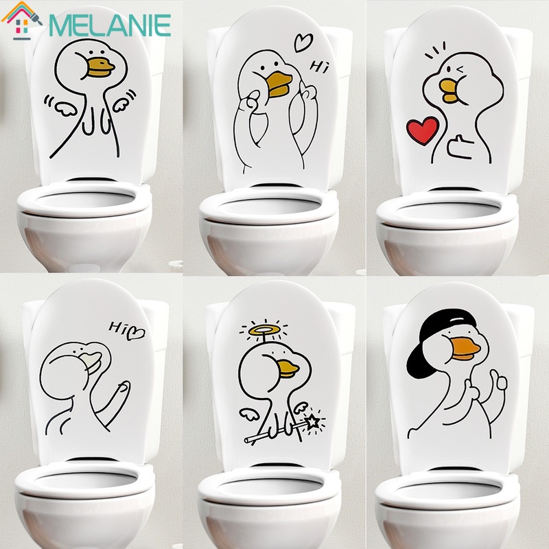 Hình dán con vịt trang trí nhà vệ sinh dễ thương không thấm nước tự dính tự làm