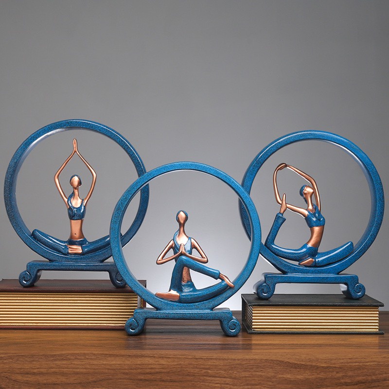 Tượng Cô Gái Yoga Cao Cấp Trang Trí Nội Thất Phòng Khách, Tủ Sách, Phòng Tập Yoga