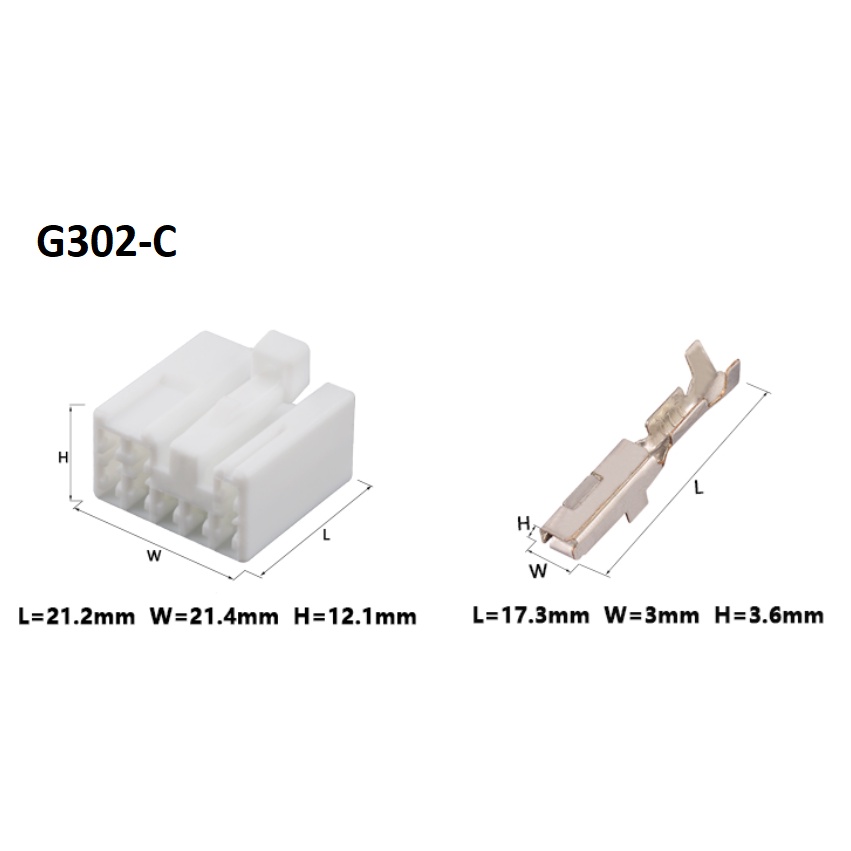 G302-Giắc cắm Corolla Ralink định vị đa phương tiện phích cắm điện trên ô tô Đầu nối CD 8 lỗ màu trắng 2.2mm