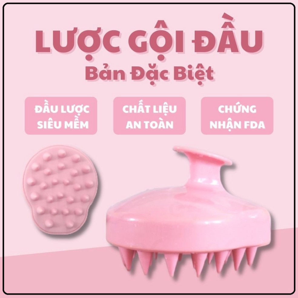 Lược Gội Đầu  Freeship  Lược Silicon Massage Đầu Bản Đặc Biệt Mềm Mại Tránh Tổn Thương Da Đầu, Đạt Chứng Nhận An Toàn