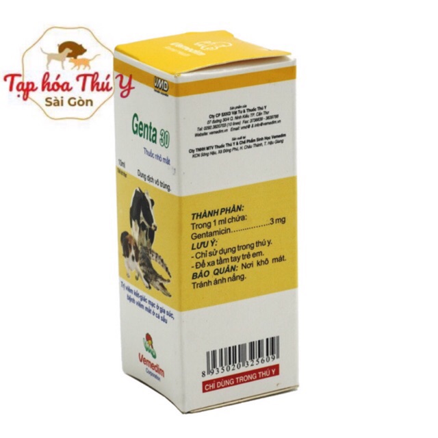 GENTA 30 HỖ TRỢ PHÒNG VIÊM, NHIỄM TRÙNG MẮT, LỌ 10ml