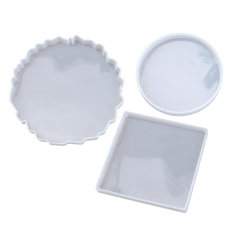 Khuôn Silicone Làm Khay Trà Hình Tròn / Vuông 3 Ngăn 10mk