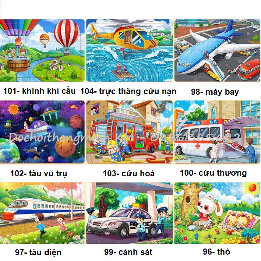 CHỌN MẪU- Ghép hình Puzzle 60 mảnh bảng gỗ nhiều mẫu siêu đẹp - Link 2