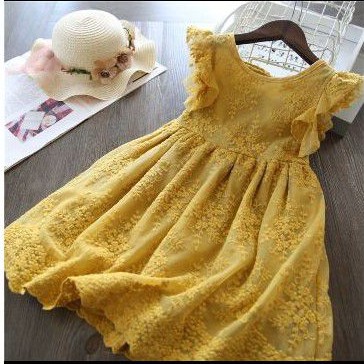 Váy công chúa bé gái ren lưới vai cánh tiên
