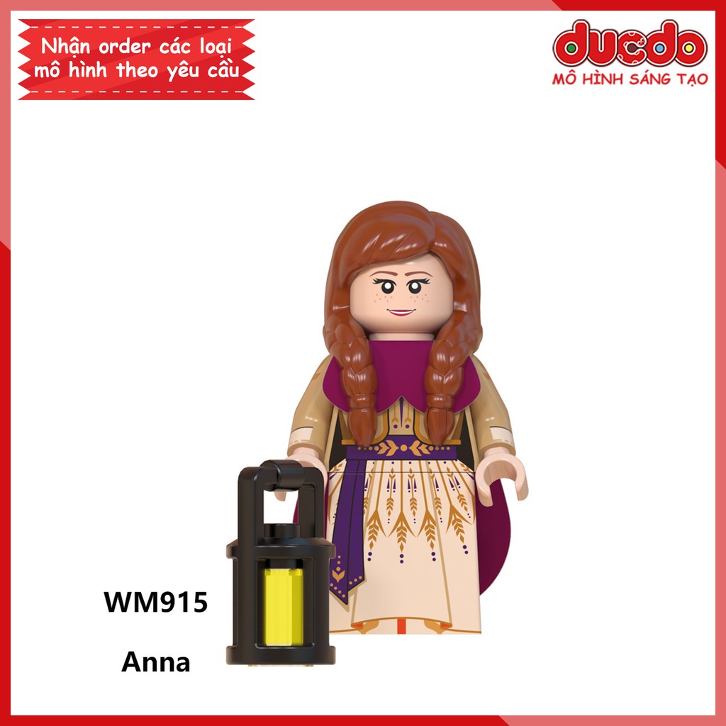 Minifigures các nhân vật trong Frozen 2 Elsa và Anna - Đồ chơi Lắp ghép Xếp hình Mô hình Mini WM WM6084