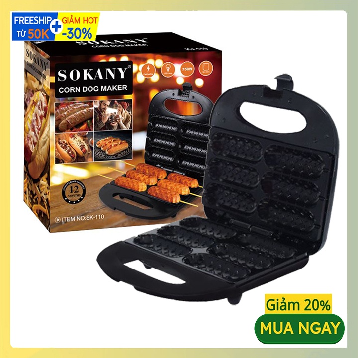 Máy kẹp nướng xúc xích 6 chiếc, làm bánh xúc xích Sokany
