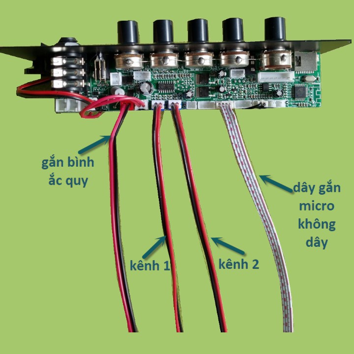 Mạch loa kéo 2 kênh dùng 2 pin 18650 7.4V dùng cho loa kéo đôi Karaoke Bluetooth - v4