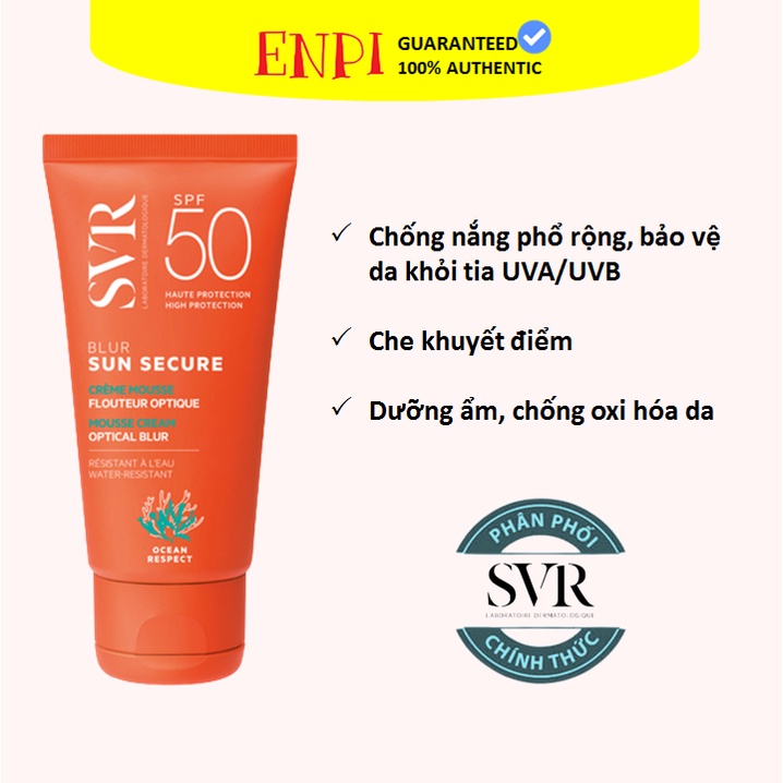 Kem chống nắng che khuyết điểm SVR Sun Secure Blur SPF 50